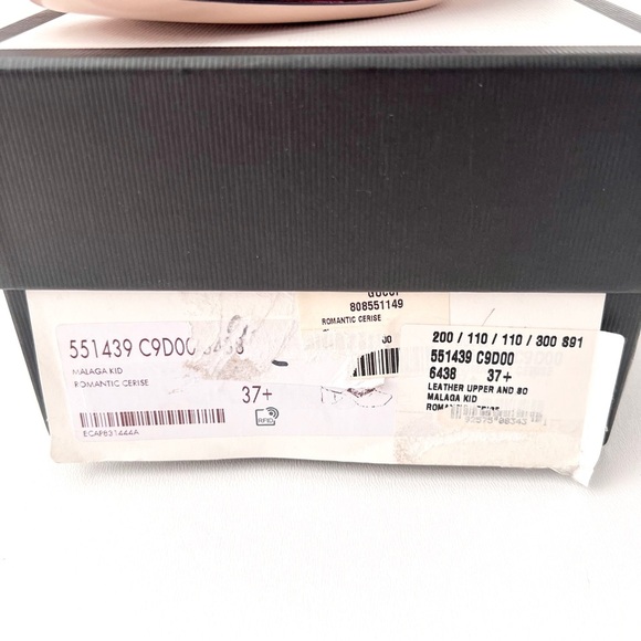 New GUCCI || Madelyn Red Mule Square Crystal Embellished GG Slip On Heel EU 37.5 - Picture 12 of 12